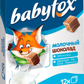 Шоколад мол. белый Babyfox Детский Полос 0,090г