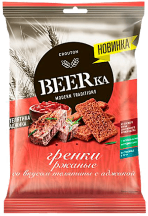 Гренки ржан.BEERka 60г Телятина с аджикой