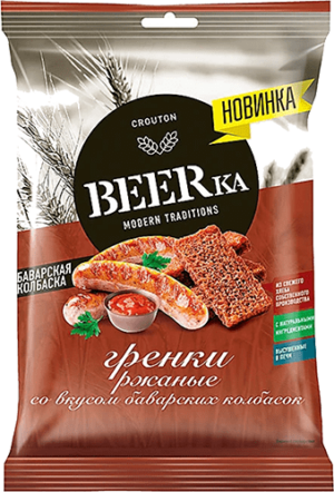 Гренки ржан.BEERka 60г Баварская колбаска