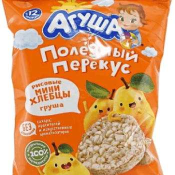 Хлебцы Рис Мини Агуша 0,2% 30г Груша