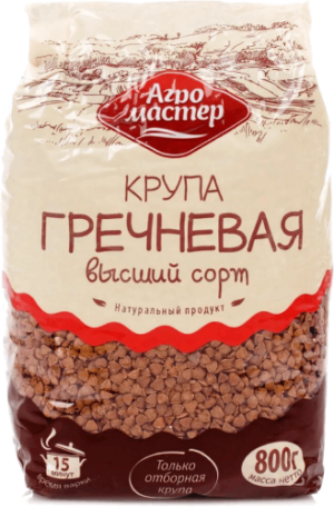 Крупа гречневая в/с , фас. 800г, ТМ Агромастер