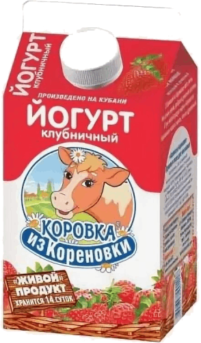 Йогурт пит КизК 2,1% 450г пюрпак Клубника