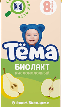 Тема Биолакт Детский Яблоко груша 3,0% 206 TBA slim ГК6 (шт.)